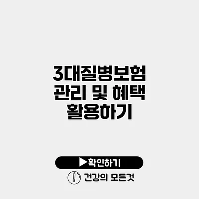 3대질병보험 관리 및 혜택 활용하기