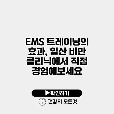 EMS 트레이닝의 효과, 일산 비만 클리닉에서 직접 경험해보세요