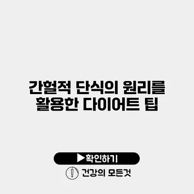 간헐적 단식의 원리를 활용한 다이어트 팁