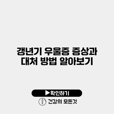 갱년기 우울증 증상과 대처 방법 알아보기