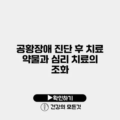 공황장애 진단 후 치료 약물과 심리 치료의 조화