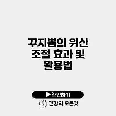 꾸지뽕의 위산 조절 효과 및 활용법