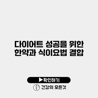다이어트 성공을 위한 한약과 식이요법 결합