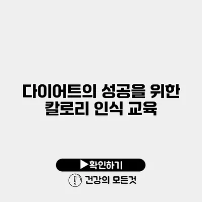 다이어트의 성공을 위한 칼로리 인식 교육