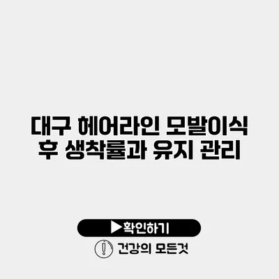 대구 헤어라인 모발이식 후 생착률과 유지 관리