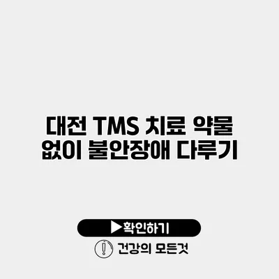 대전 TMS 치료 약물 없이 불안장애 다루기
