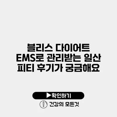 블리스 다이어트 EMS로 관리받는 일산 피티 후기가 궁금해요
