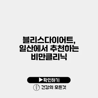 블리스다이어트, 일산에서 추천하는 비만클리닉