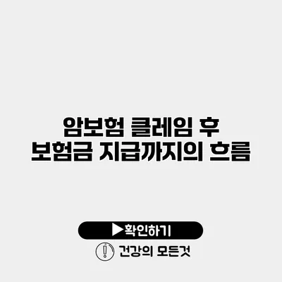 암보험 클레임 후 보험금 지급까지의 흐름