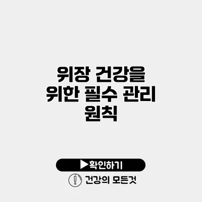위장 건강을 위한 필수 관리 원칙