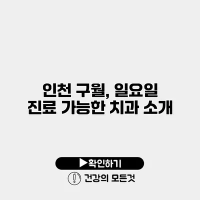 인천 구월, 일요일 진료 가능한 치과 소개