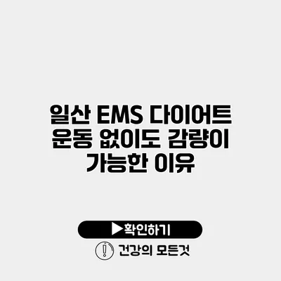 일산 EMS 다이어트 운동 없이도 감량이 가능한 이유
