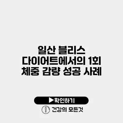 일산 블리스 다이어트에서의 1회 체중 감량 성공 사례