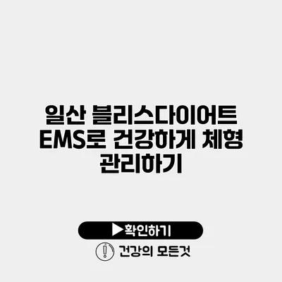 일산 블리스다이어트 EMS로 건강하게 체형 관리하기