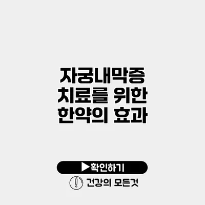 자궁내막증 치료를 위한 한약의 효과