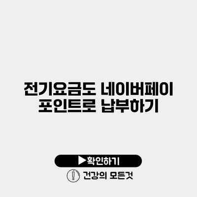 전기요금도 네이버페이 포인트로 납부하기