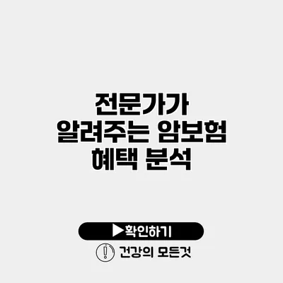 전문가가 알려주는 암보험 혜택 분석