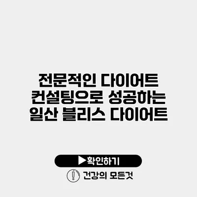 전문적인 다이어트 컨설팅으로 성공하는 일산 블리스 다이어트