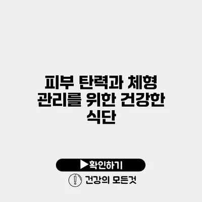 피부 탄력과 체형 관리를 위한 건강한 식단