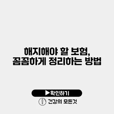 해지해야 할 보험, 꼼꼼하게 정리하는 방법
