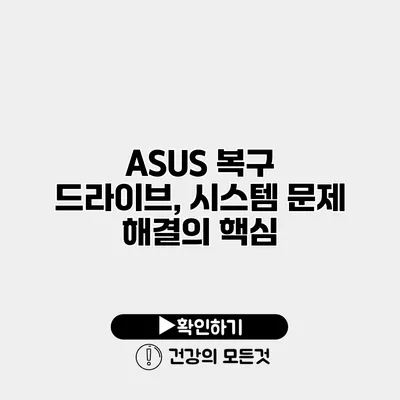 ASUS 복구 드라이브, 시스템 문제 해결의 핵심