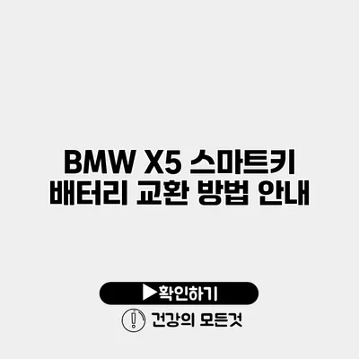 BMW X5 스마트키 배터리 교환 방법 안내
