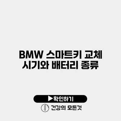 BMW 스마트키 교체 시기와 배터리 종류