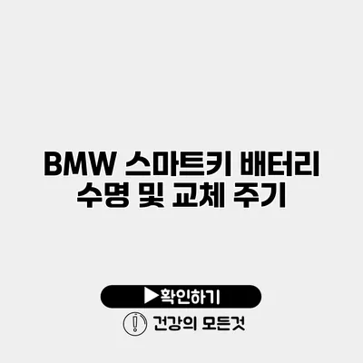 BMW 스마트키 배터리 수명 및 교체 주기