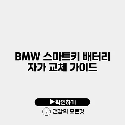 BMW 스마트키 배터리 자가 교체 가이드