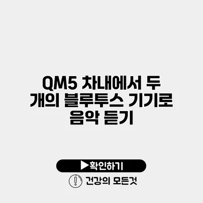 QM5 차내에서 두 개의 블루투스 기기로 음악 듣기