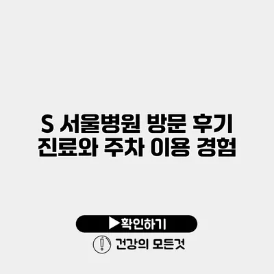 S 서울병원 방문 후기 진료와 주차 이용 경험