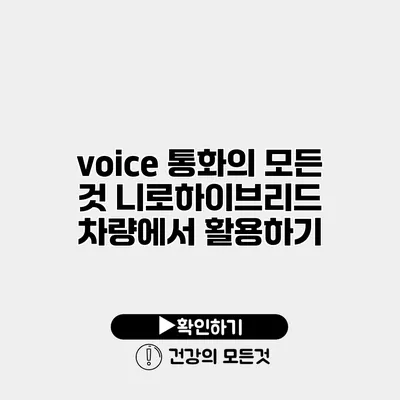 voice 통화의 모든 것 니로하이브리드 차량에서 활용하기