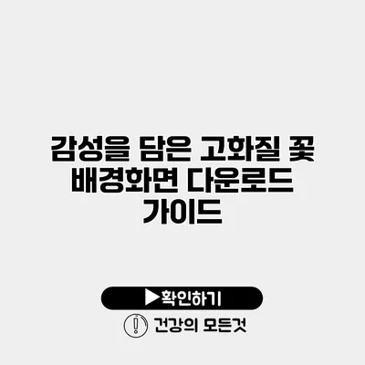 감성을 담은 고화질 꽃 배경화면 다운로드 가이드
