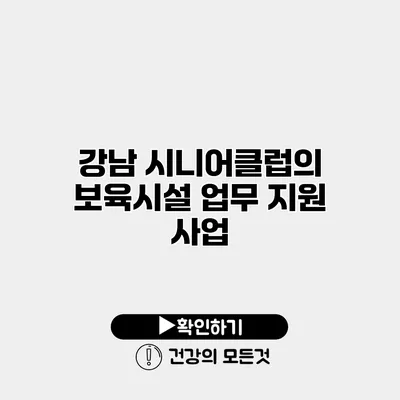 강남 시니어클럽의 보육시설 업무 지원 사업