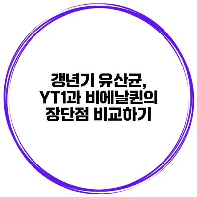 갱년기 유산균, YT1과 비에날퀸의 장단점 비교하기