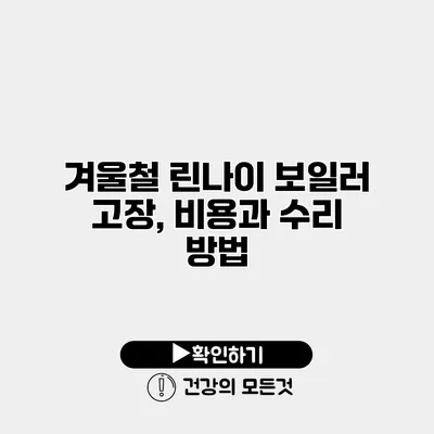 겨울철 린나이 보일러 고장, 비용과 수리 방법