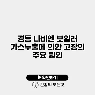 경동 나비엔 보일러 가스누출에 의한 고장의 주요 원인