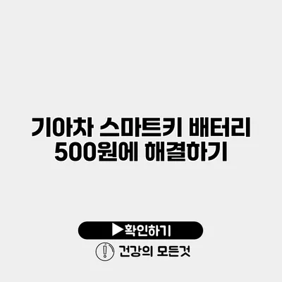 기아차 스마트키 배터리 500원에 해결하기