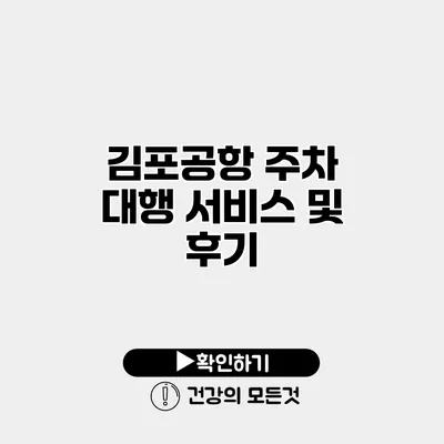 김포공항 주차 대행 서비스 및 후기