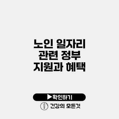 노인 일자리 관련 정부 지원과 혜택