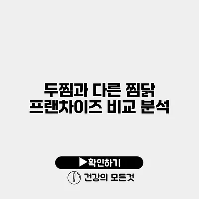 두찜과 다른 찜닭 프랜차이즈 비교 분석