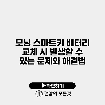 모닝 스마트키 배터리 교체 시 발생할 수 있는 문제와 해결법