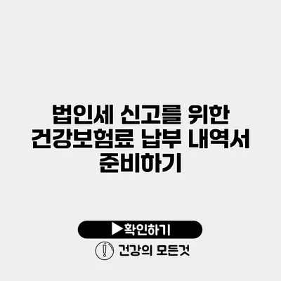 법인세 신고를 위한 건강보험료 납부 내역서 준비하기
