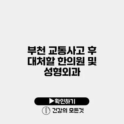 부천 교통사고 후 대처할 한의원 및 성형외과