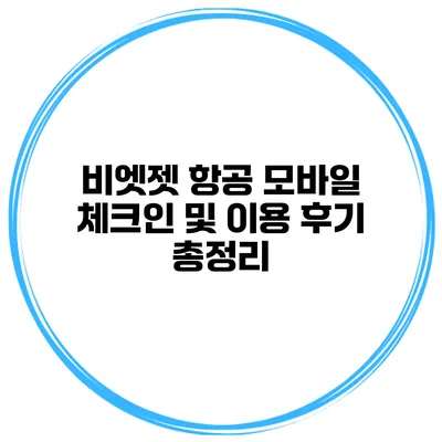 비엣젯 항공 모바일 체크인 및 이용 후기 총정리