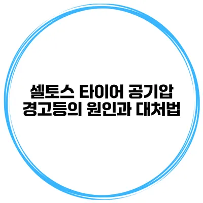 셀토스 타이어 공기압 경고등의 원인과 대처법