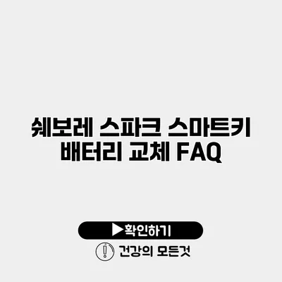 쉐보레 스파크 스마트키 배터리 교체 FAQ