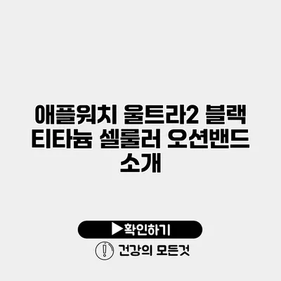 애플워치 울트라2 블랙 티타늄 셀룰러 오션밴드 소개