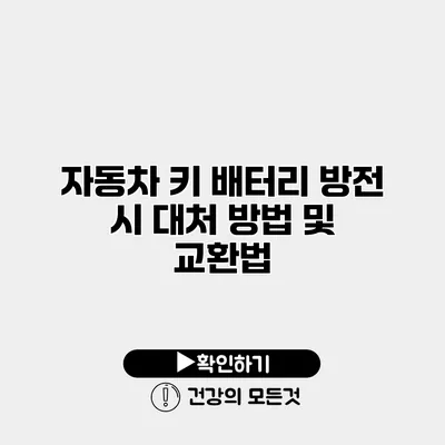 자동차 키 배터리 방전 시 대처 방법 및 교환법