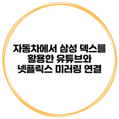 자동차에서 삼성 덱스를 활용한 유튜브와 넷플릭스 미러링 연결